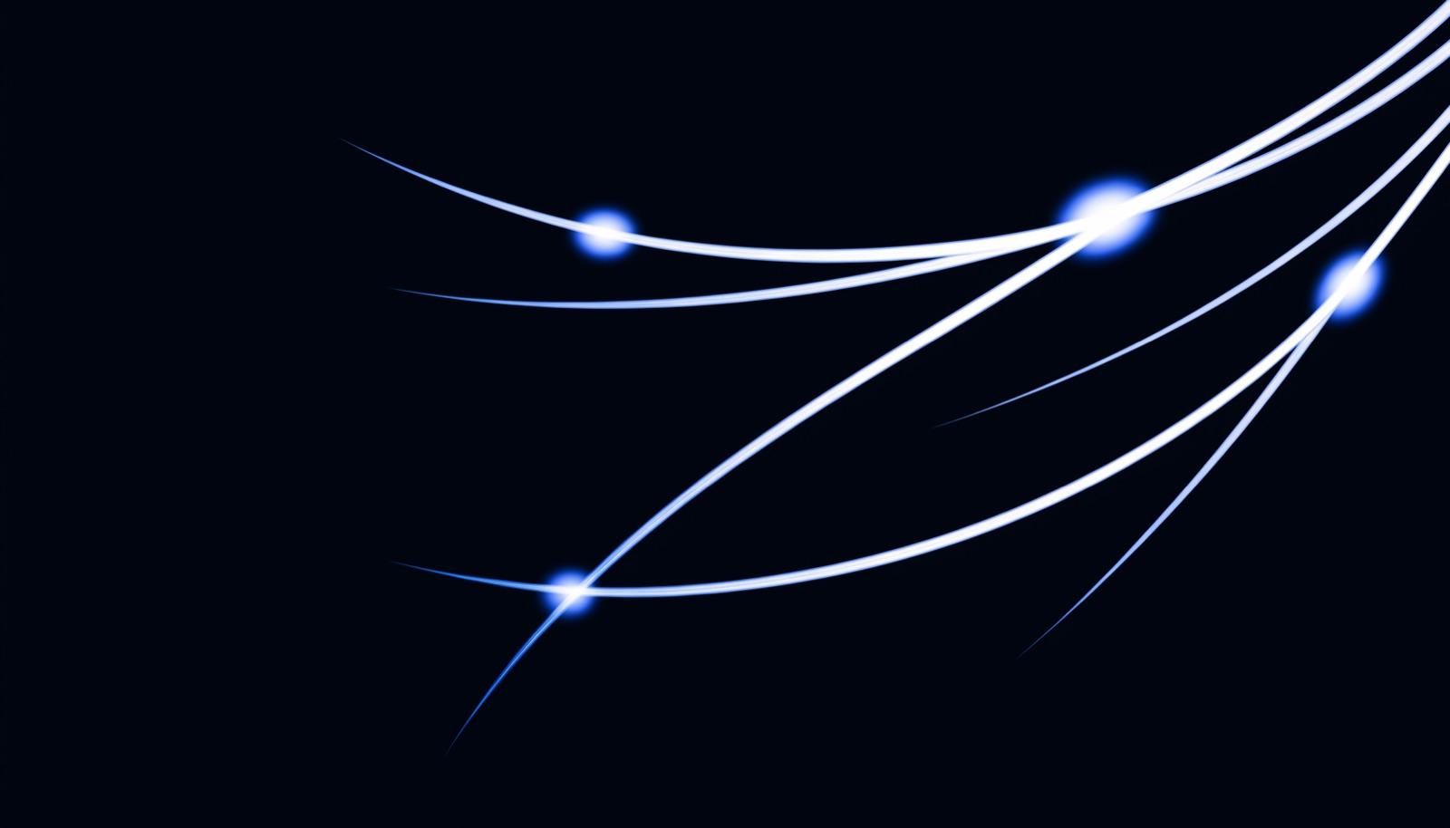 Abstract: thin luminous branch lines on midnight blue